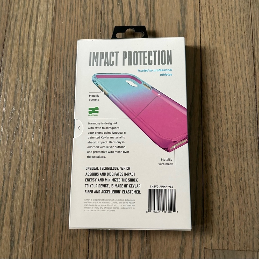 Bodyguardz harmony Ombré Blue Pink metallic buttons case iPhone XS Max - Picture 6 of 9